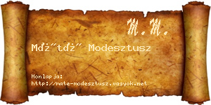 Máté Modesztusz névjegykártya